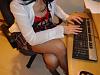 Working at computer showing stocking tops and bra - SMALL.JPG‎